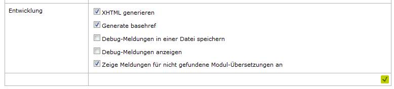 Darstellung in CONTENIDO 4.9.7 (Entwicklerversion)